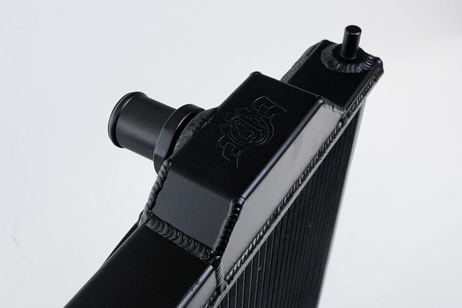 Mitsubishi Evo 7/8/9 Full Size Slim Radiator W/ 12in SPAL Fan - Black