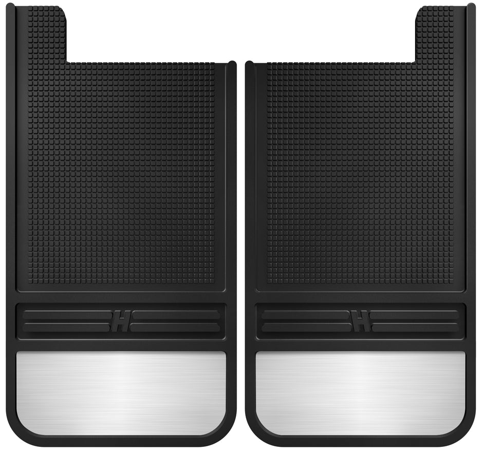 Husky MudDog Rubber Rear Mud Flaps - 12IN W/ Wt 55101