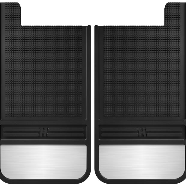 Husky MudDog Rubber Rear Mud Flaps - 12IN W/ Wt 55101