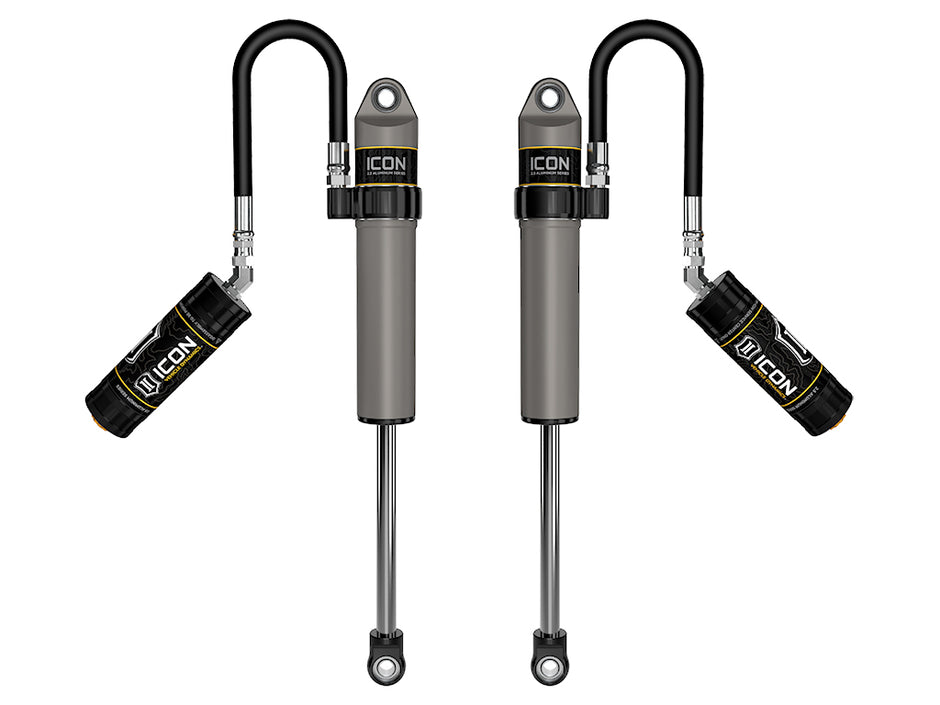 ICON 2020-2023 Jeep Gladiator/2018-2023 Jeep Wrangler JL 2.5" Lift Front V.S. 2.5 Aluminum Series Shock Absorbers Remote Reservoir Pair