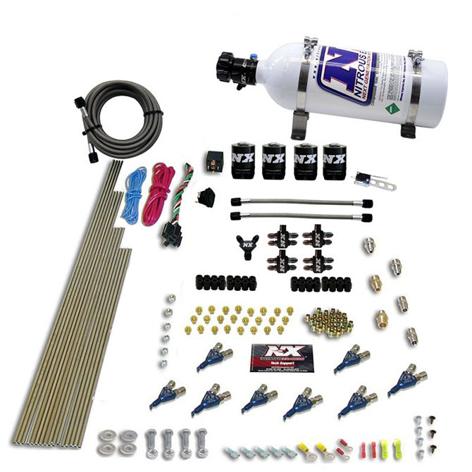 Nitrous Express - 8 CYL PIRANHA DIRECT PORT 4 SOLENOIDS WITH 5LB BOTTLE (200-500HP EFI JETs)  - 80001EFI-05