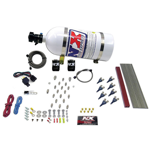Nitrous Express - 8 CYLINDER LT1 LS1 PRO PIRANHA NOZZLE GAS WITH 10LB BOTTLE - 80010-10