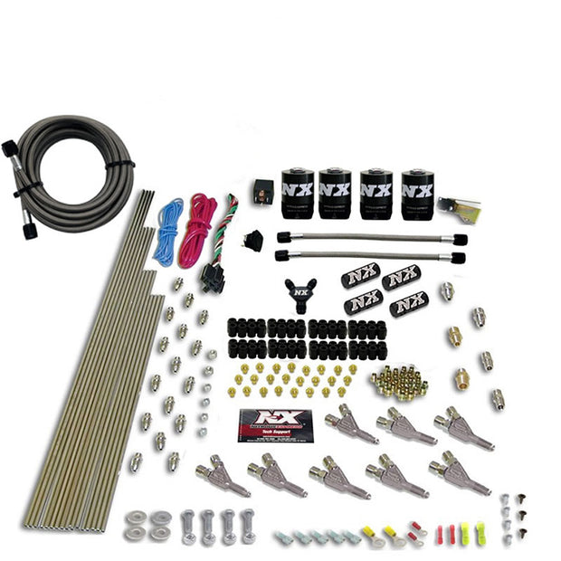 Nitrous Express - VORTECH NOZZLE SYSTEM (200-500HP) GAS W/ DIST. BLOCK & 4 SOLENOIDS  LESS BOTTLE - 80016-00