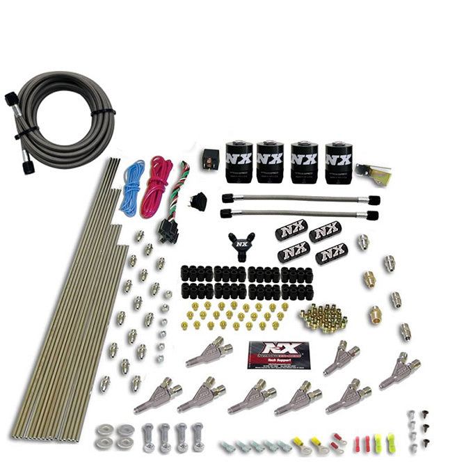 Nitrous Express - STD NOZZLE SYSTEM (200-500HP) GAS W/ DIST. BLOCK & 4 SOLENOIDS LESS BOTTLE - 80018-00