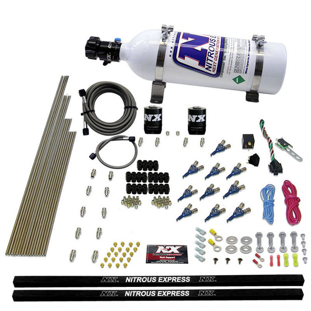 Nitrous Express - 10-CYL PIRANHA NOZZLE DIRECT PORT SYSTEM W/ 5LB  BOTTLE (250-500HP) - 81000EFI-05