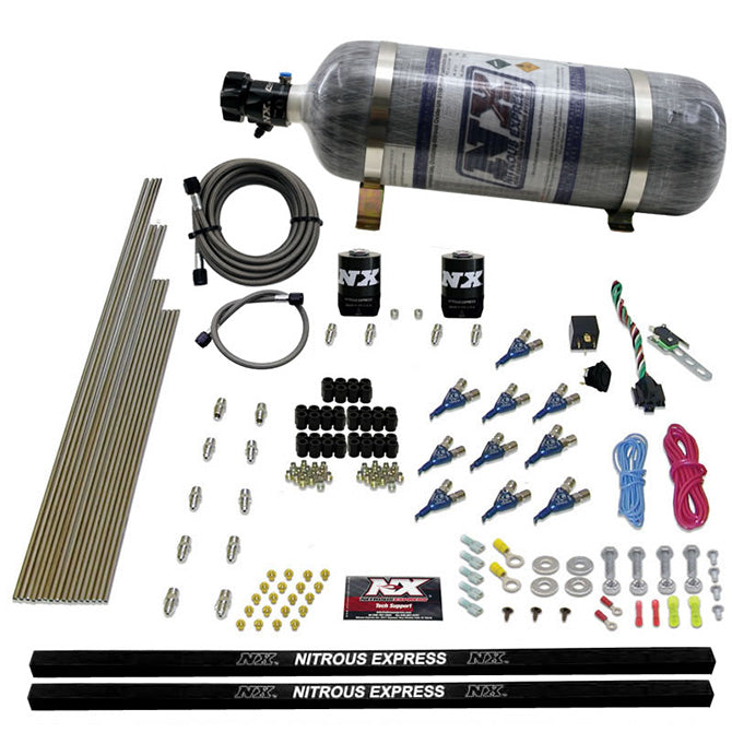 Nitrous Express - 10-CYL PIRANHA NOZZLE DIRECT PORT SYSTEM COMPOSITE BOTTLE  (250-500HP) - 81000EFI-12