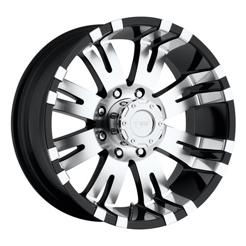 Raven Gloss Black Machined 18x9.5 8x6.5 4.5BS Offset -19mm Cap P/N 7515041