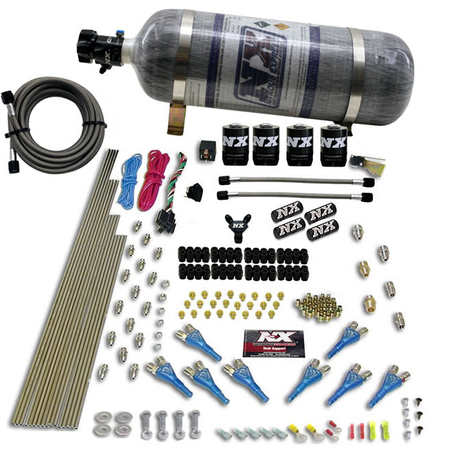 Nitrous Express - 8 CYL SHARK DIRECT PORT 4 SOLENOIDS WITH COMPOSITE BOTTLE (200-600HP JETTING) - 90006-12