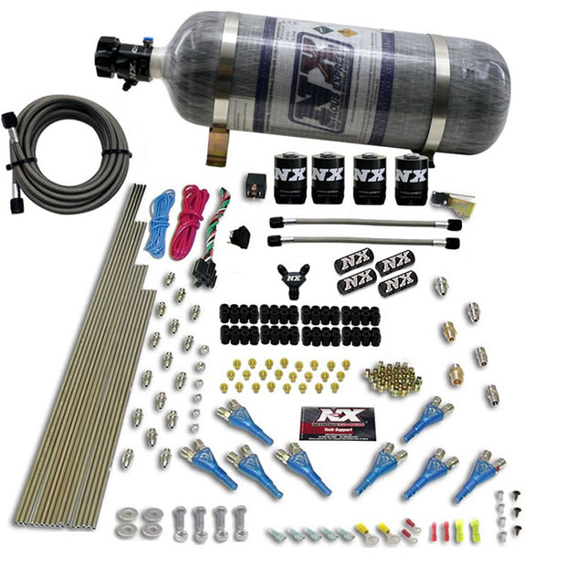 Nitrous Express - 8 CYL SHARK DIRECT PORT 4 SOLENOIDS WITH COMPOSITE BOTTLE (200-600HP JETTING) - 90006-12
