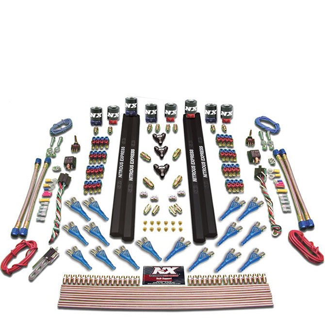 Nitrous Express - SHARK DUAL STG /GAS 16 NZLS (200-1200HP) 8 SOLENOIDS LESS BOTTLE - 90008-00