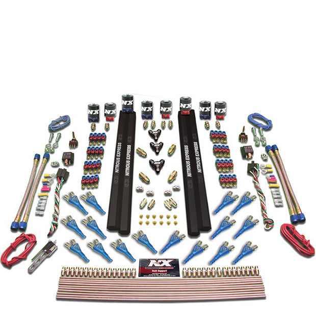 Nitrous Express - SHARK DUAL STG /GAS 16 NZLS (200-1200HP) 8 SOLENOIDS LESS BOTTLE - 90008-00