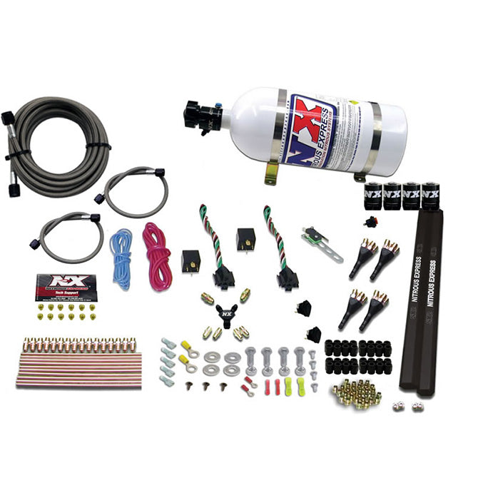 Nitrous Express - 4-CYL SX2 NOZZLE SYSTEM W/ 10LB BOTTLE (100-300HP X 2) - 90094-10