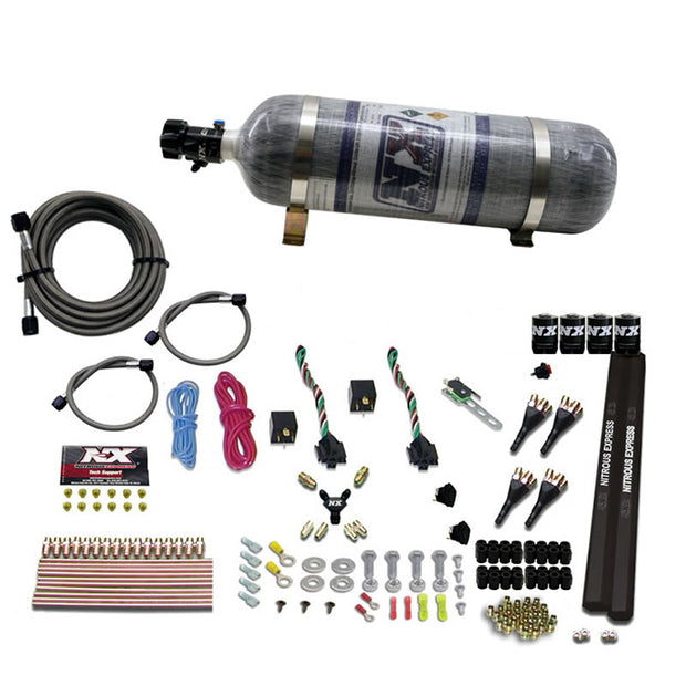 Nitrous Express - 4-CYL SX2 NOZZLE SYSTEM W/ COMPOSITE BOTTLE (100-300HP X 2) - 90094-12