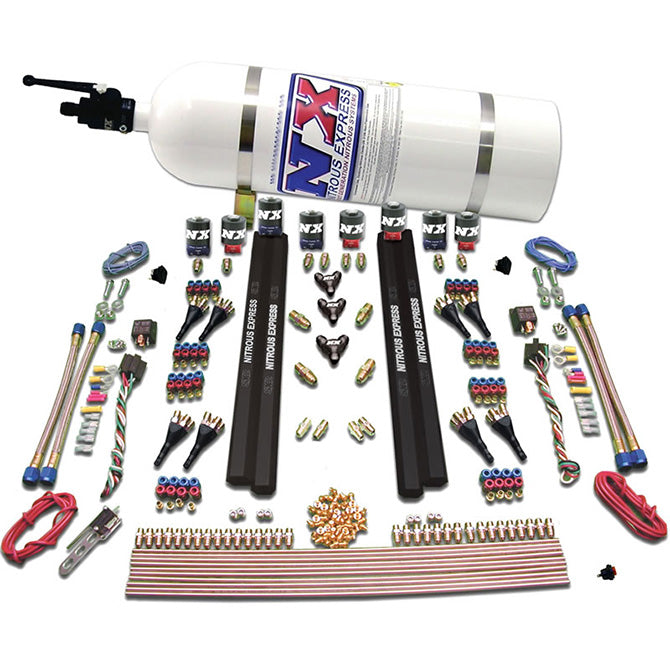 Nitrous Express - SX2 DUAL STAGE/ALCOHOL - 8 SOLENOID (200-1200HP) WITH 10LB BOTTLE - 90095-10