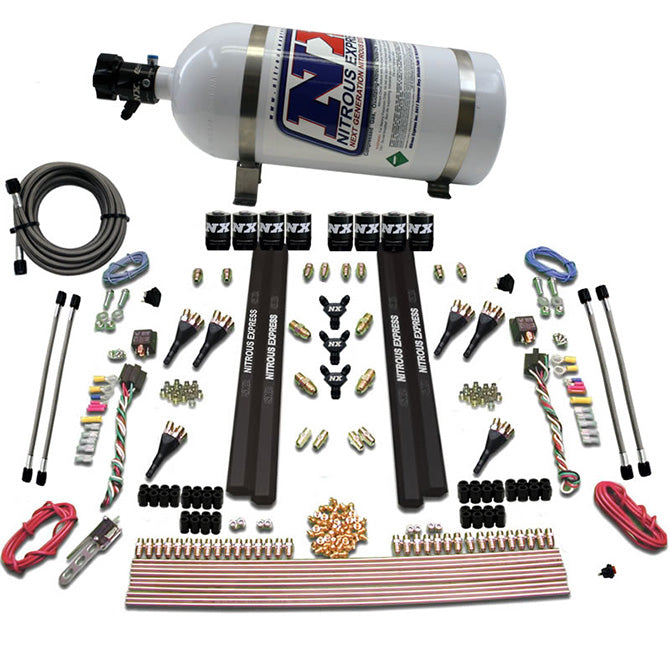 Nitrous Express - 6-CYL. SX2 DUAL STAGE NOZZLE SYSTEM W/ 10LB BOTTLE - 90096-10