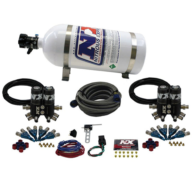 Nitrous Express - STREET SHARK GAS (100-150-250HP) 4 SOLENOIDS WITH 10LB BOTTLE - 90100-10