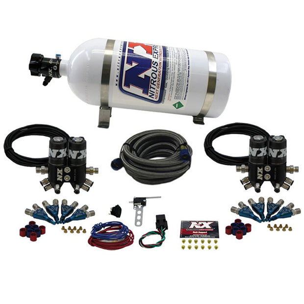 Nitrous Express - STREET SHARK GAS (100-150-250HP) 4 SOLENOIDS WITH 10LB BOTTLE - 90100-10