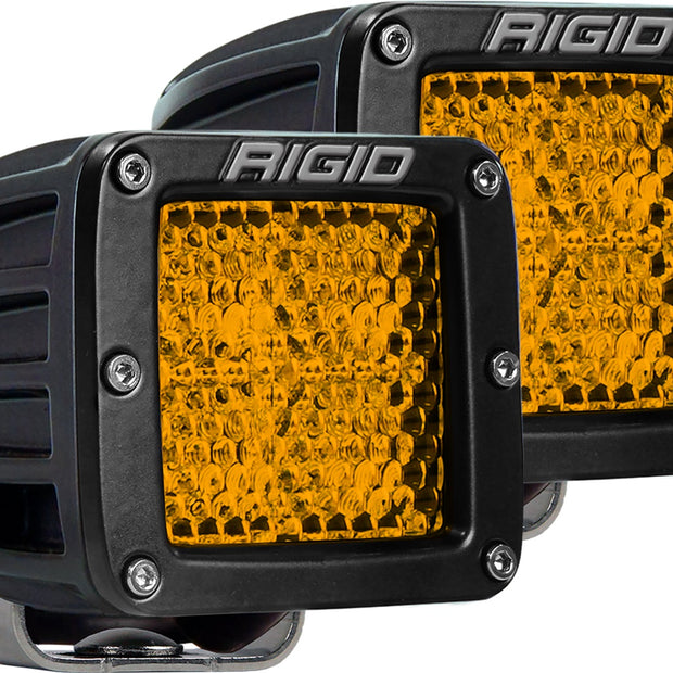 RIGID D-Series Rear Facing Light High/Low Amber Diffused Surface Mount Pair