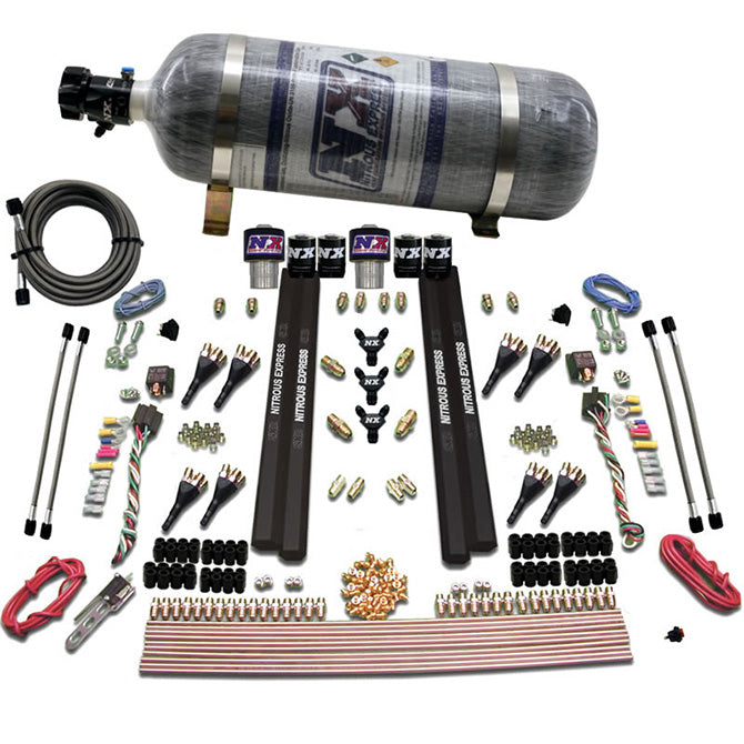 Nitrous Express - SX2 DUAL STG/GAS/RAILS 8 NZLS (200-1200HP) W/ COMPOSITE BOTTLE - 90209-12