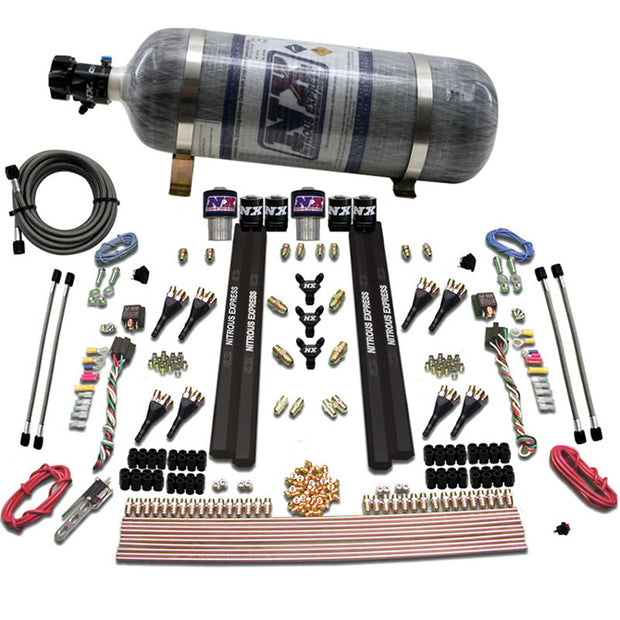 Nitrous Express - SX2 DUAL STG/GAS/RAILS 8 NZLS (200-1200HP) W/ COMPOSITE BOTTLE - 90209-12