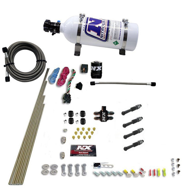 Nitrous Express - DRY DIRECT PORT NITROUS SYSTEM. 4 CYLINDER W/ 5LB BOTTLE - 93046-05