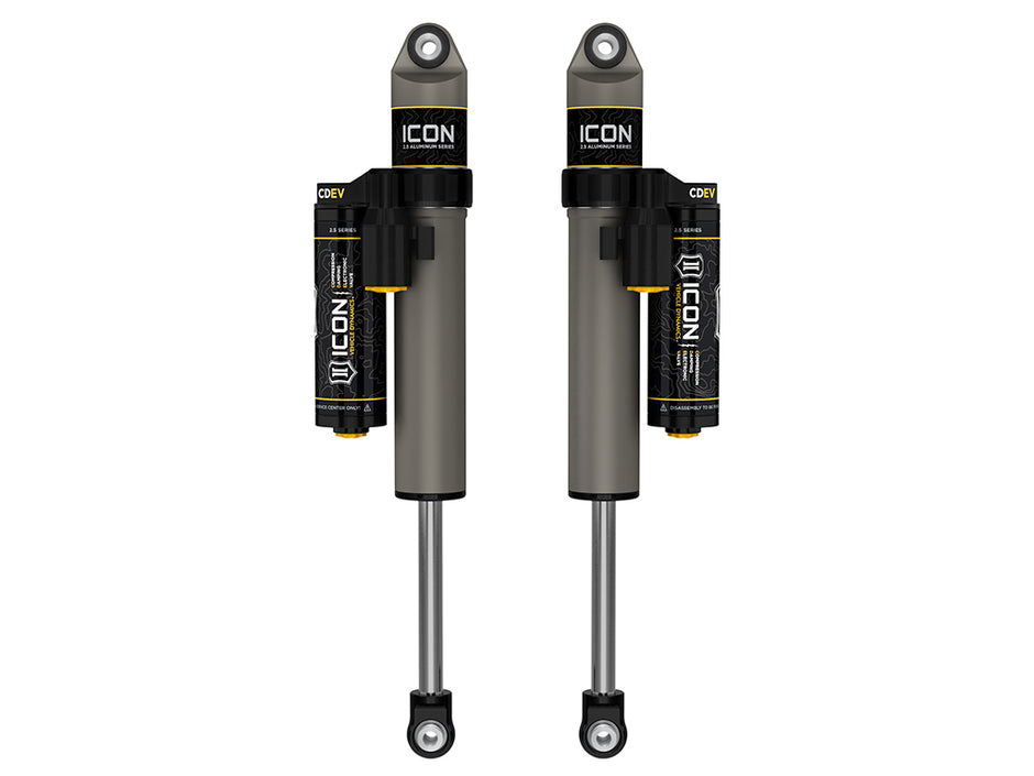ICON 2021-2026 Ford F-150 2WD 0-1" Lift Rear V.S. 2.5 Aluminum Series Shock Absorbers Piggyback Reservoir W/ CDEV Pair