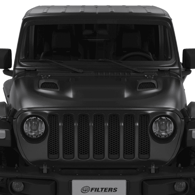 SB Air Hood Scoops For Jeep Wrangler Rubicon / Gladiator (Scoops ONLY) installed in a Jeep