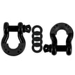 Borne Off-Road BNDR-BK 3/4 In Steel D-Ring Shackle Set  Black  2 Pieces