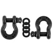 Borne Off-Road BNDR-BK 3/4 In Steel D-Ring Shackle Set  Gunmetal  2 Pieces