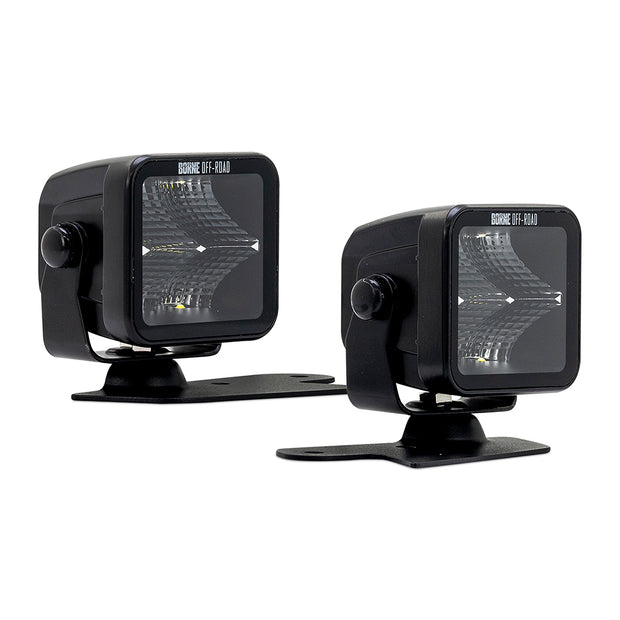 Borne Off-Road BNLT-BR-21-DT2F Ditch Light Set (2)  Flood Upfit  Fits Ford Bronco 2021+