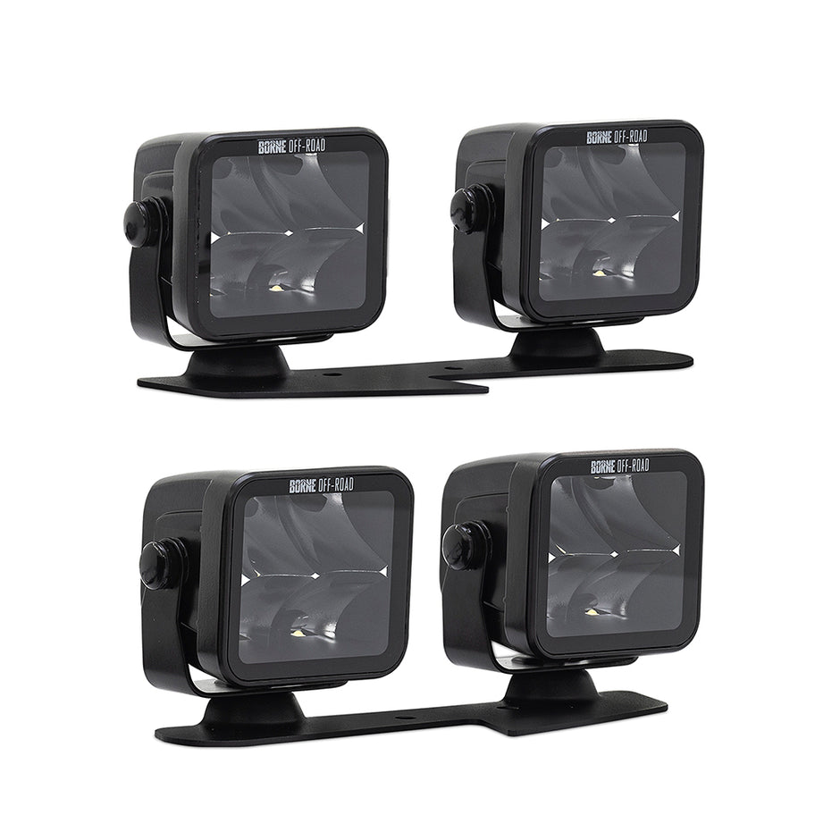 Borne Off-Road BNLT-BR-21-DT4 Ditch Light Set (4)  Flood Upfit  Fits Ford Bronco 2021+