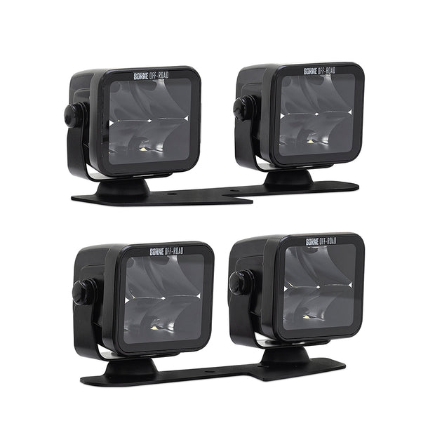 Borne Off-Road BNLT-BR-21-DT4 Ditch Light Set (4)  Flood Upfit  Fits Ford Bronco 2021+