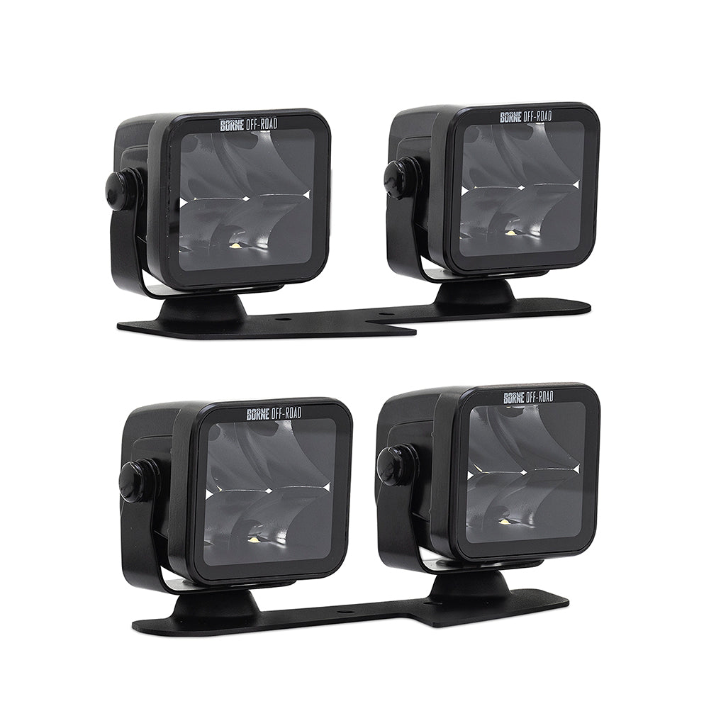 Borne Off-Road BNLT-BR-21-DT4 Ditch Light Set (4)  Spot  Fits Ford Bronco 2021+
