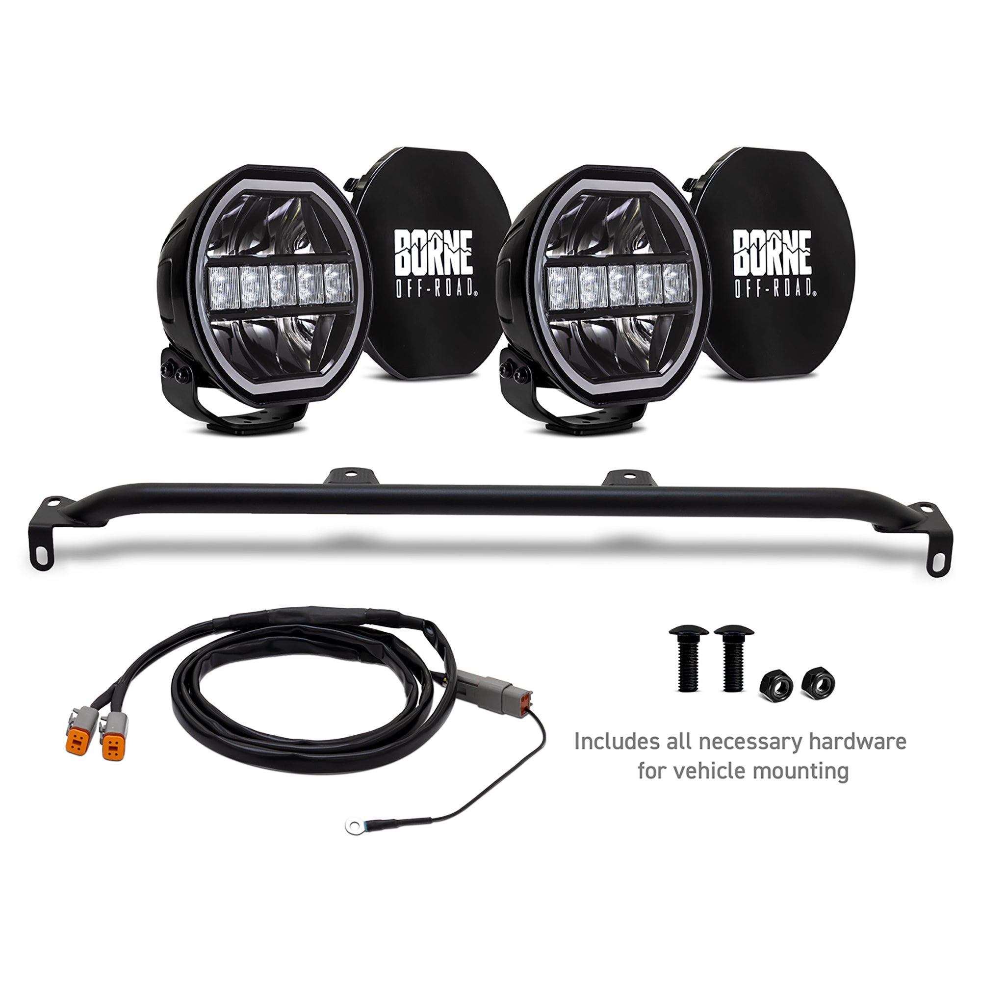 Mishimoto BNLT-BR-21M-B27U 7 Bumper Round Lights  Fits Ford Bronco 2021+ W/Modular Bumper And Upfitter