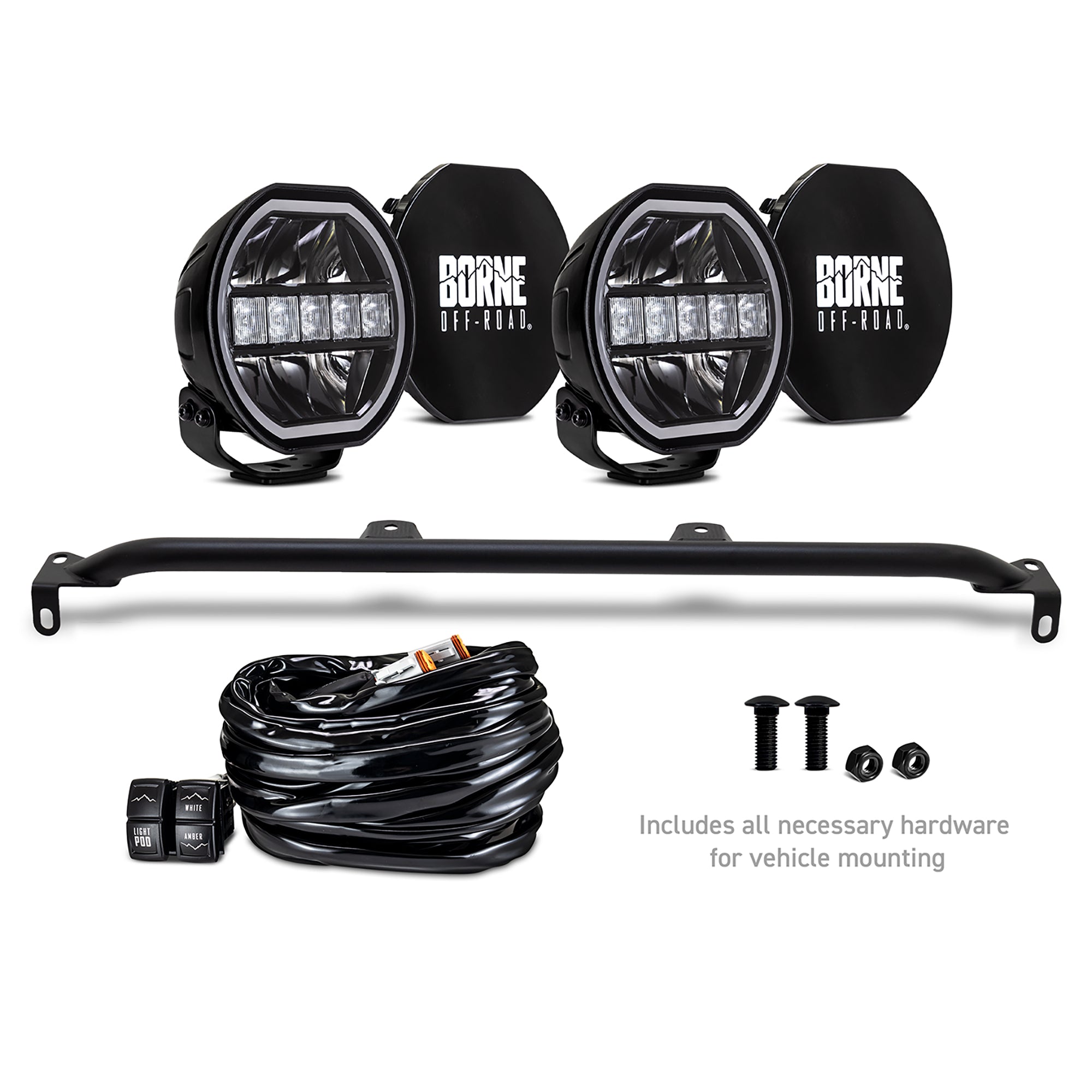 Mishimoto BNLT-BR-21M-B27 7 Bumper Round Lights  Fits Ford Bronco 2021+ W/Modular Bumper