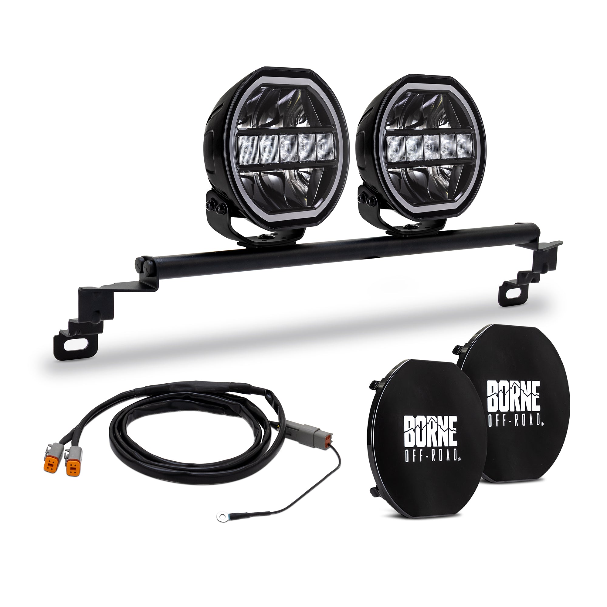 Mishimoto BNLT-BR-21S-B27U 7 Bumper Round Lights  Fits Ford Bronco 2021+ W/Standard Bumper And Upfitter
