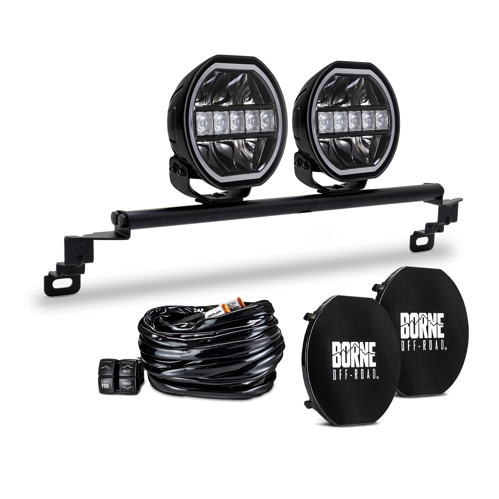 Mishimoto BNLT-BR-21S-B27 7 Bumper Round Lights  Fits Ford Bronco 2021+ W/Standard Bumper