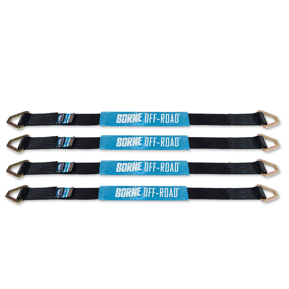 Borne Off-Road BNRTC-TD-4BK Vehicle Ratchet Tie-Down Kit  Black