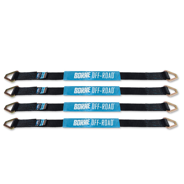 Borne Off-Road BNRTC-TD-4BK Vehicle Ratchet Tie-Down Kit  Black