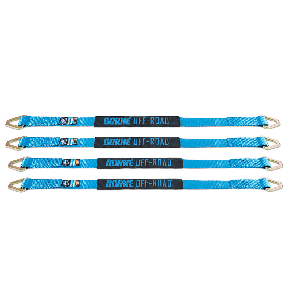 Borne Off-Road BNRTC-TD-4BL Vehicle Ratchet Tie-Down Kit  Blue