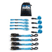 Borne Off-Road BNRTC-TDMD-4BL Medium-Duty Ratchet Tie-Down Kit (4-pack)  Blue