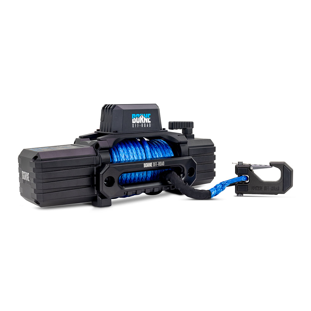 Borne Off-Road BNWN-10-SBL 10K Winch  Blue  Synthetic Rope