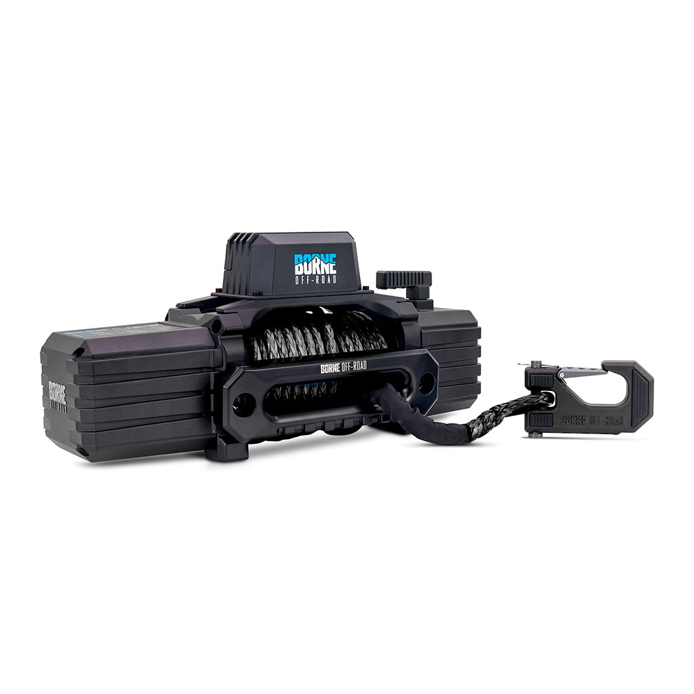Borne Off-Road BNWN-12-SBK 12K Winch  Black  Synthetic Rope