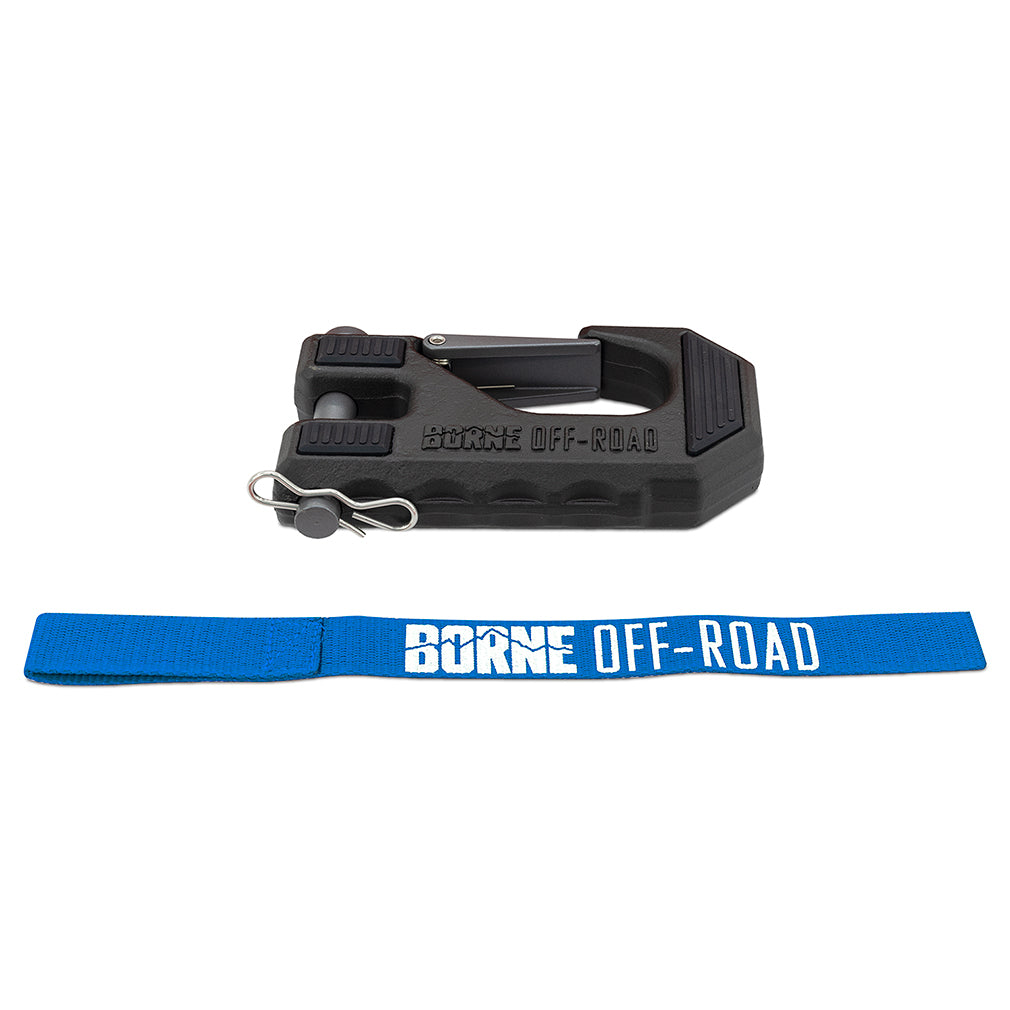 Borne Off-Road BNWN-HK-01 Winch Hook & Hand Tether  Blue