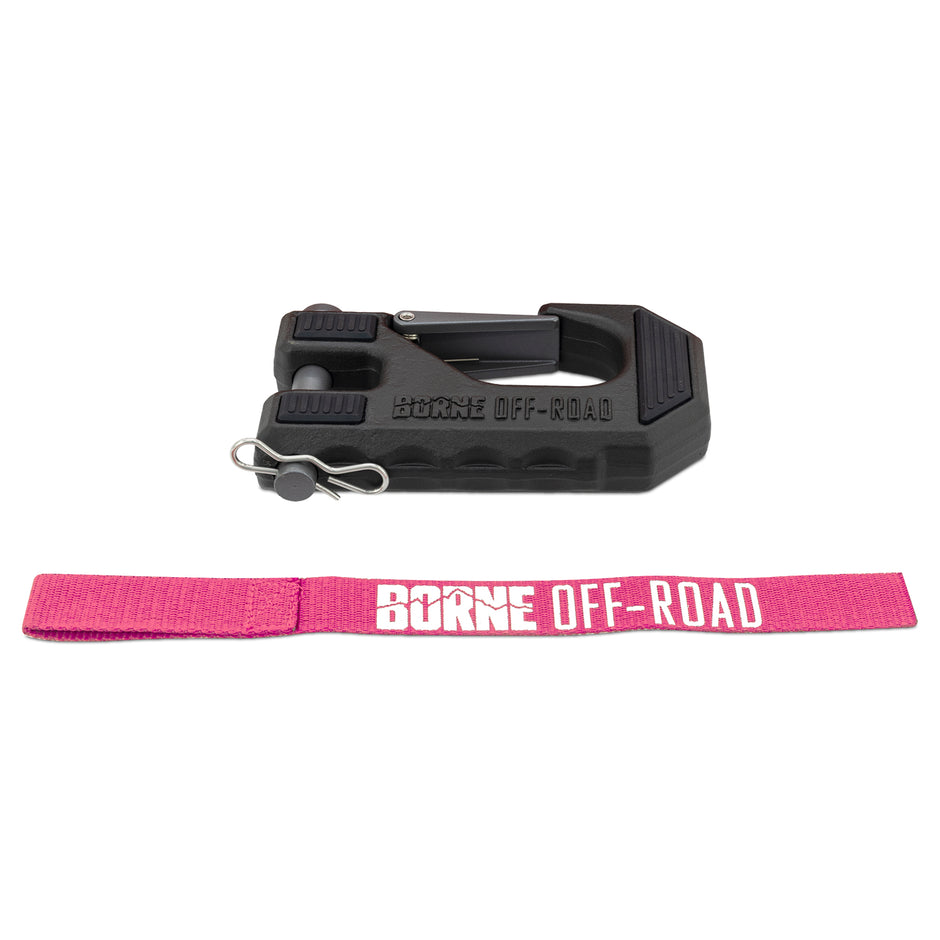 Borne Off-Road BNWN-HK-01PK Winch Hook & Hand Tether  Pink