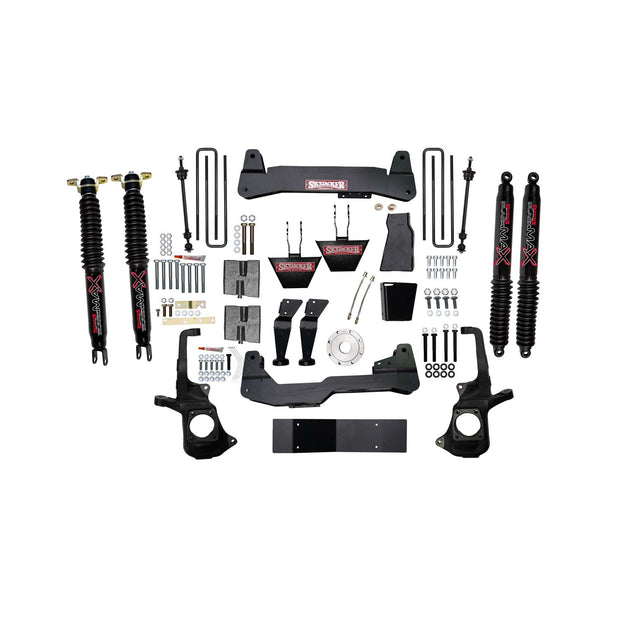 6 In. Suspension Lift Kit With Torsion Bar Drop Brackets And Black MAX Shocks.