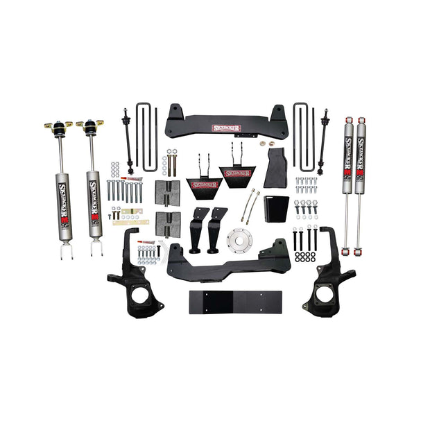 6 In. Suspension Lift Kit With Torsion Bar Drop Brackets And Monotube Shocks.