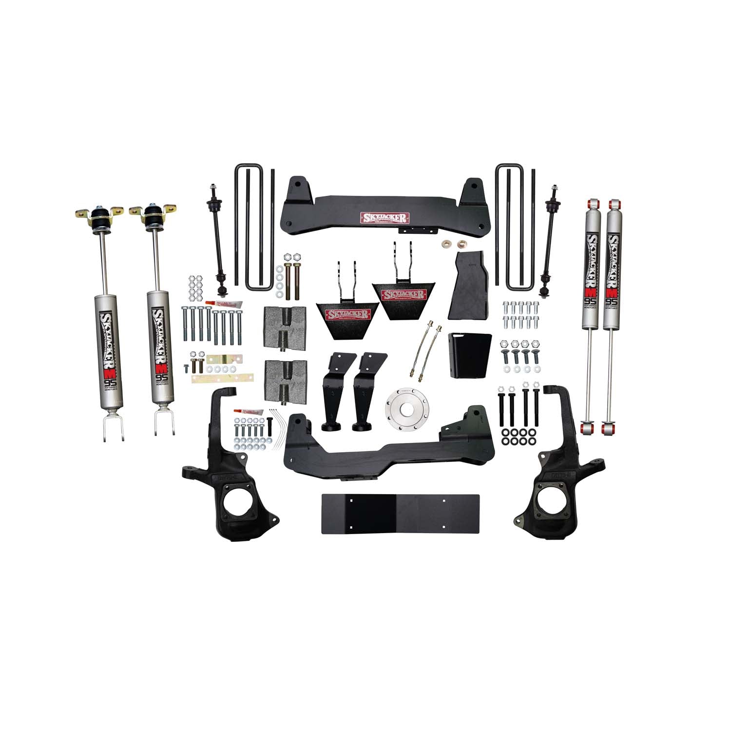 6 In. Suspension Lift Kit With Torsion Bar Drop Brackets And Monotube Shocks.
