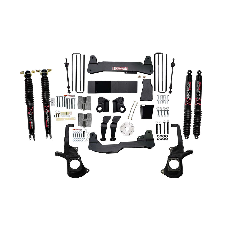7 In. Lift Kit With Raised Torsion Bar Brackets And Black MAX Shocks.