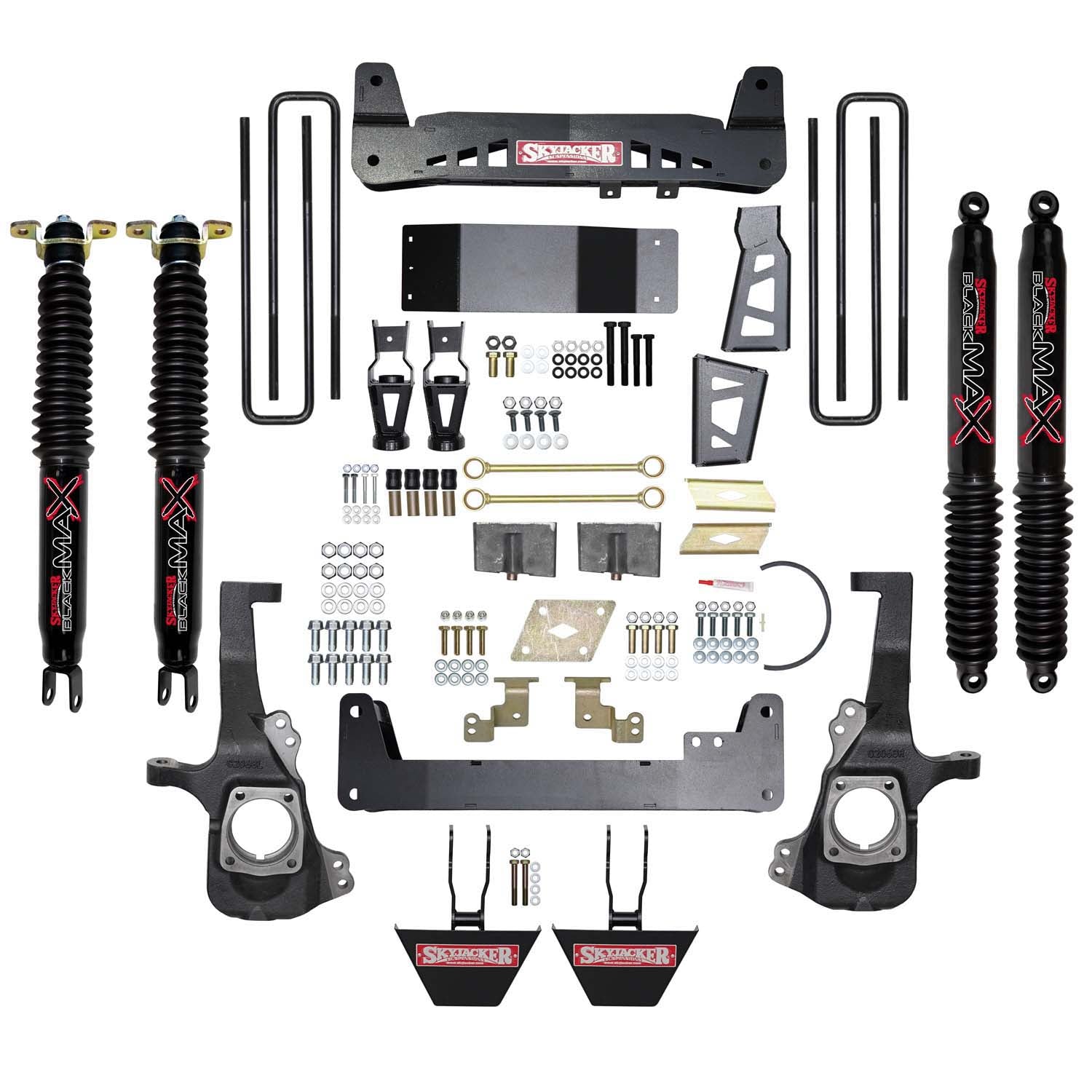 6 In. Suspension Lift Kit With Torsion Bar Drop Brackets And Black MAX Shocks.